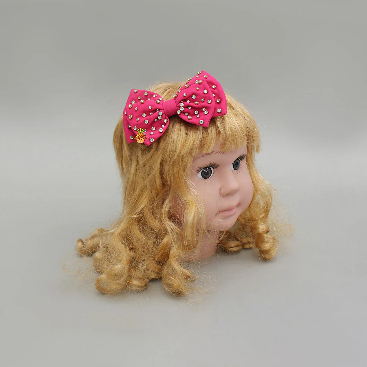 Pretty Pink Studded Double Bow Hair Clip - Image 3