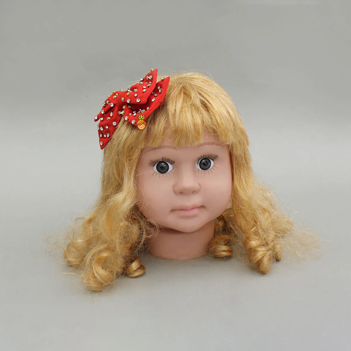 Pretty Red Studded Double Bow Hair Clip - Image 3