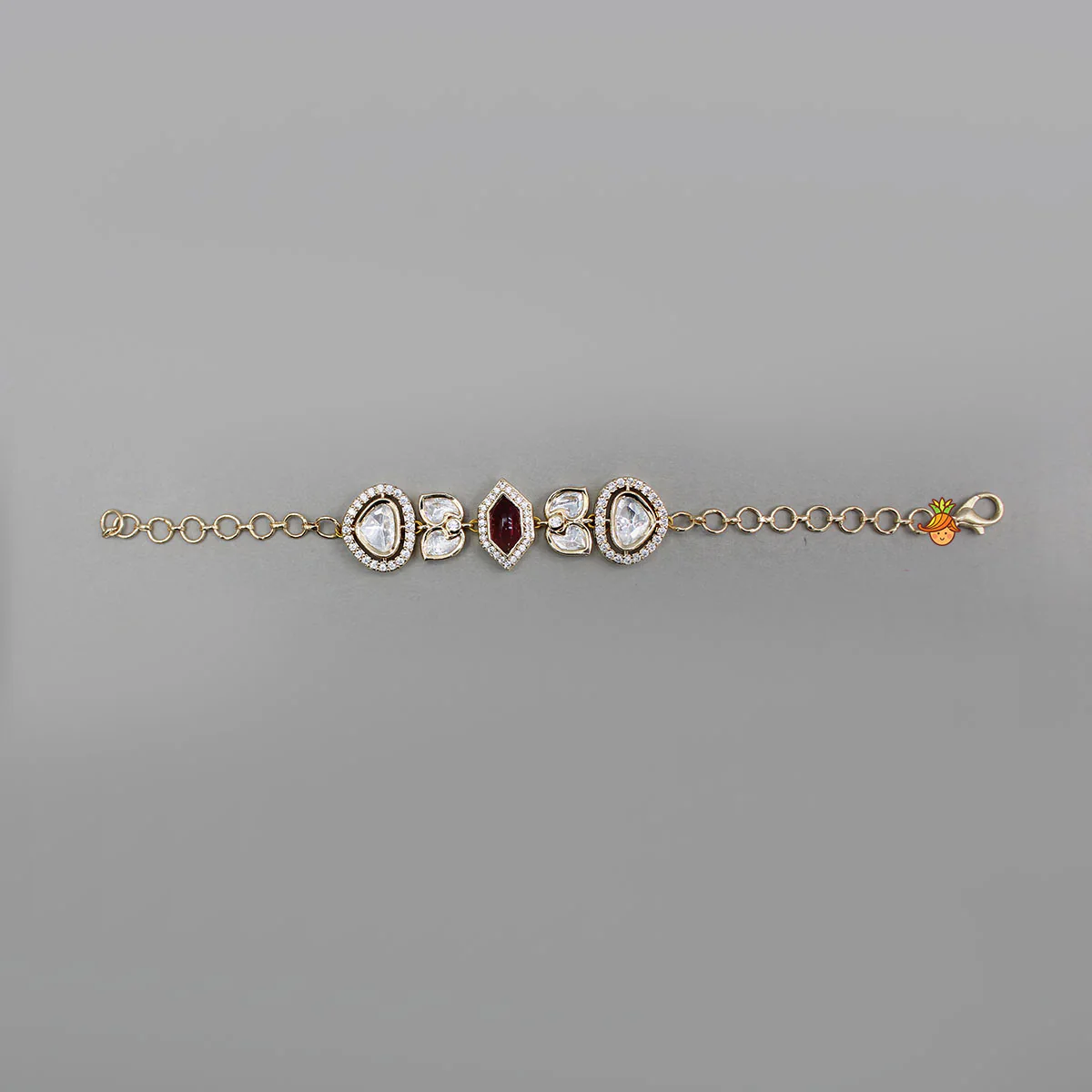 Pretty Red Studded Embellished Adjustable Bracelet