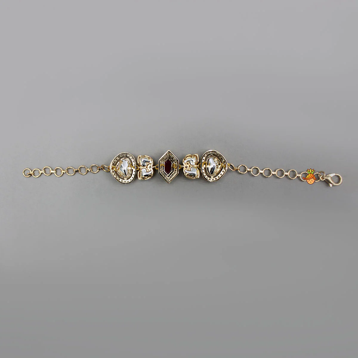 Pretty Red Studded Embellished Adjustable Bracelet - Image 2