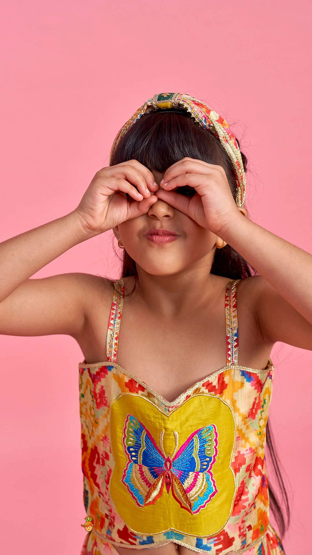 Printed And Embroidered Strappy Jumpsuit With Hairband - Image 8