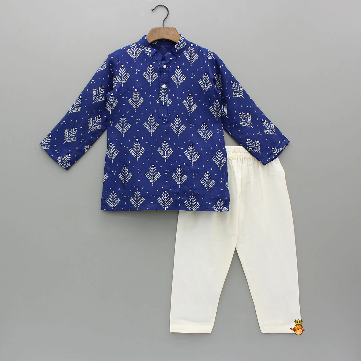 Printed Blue Kurta And Pyjama