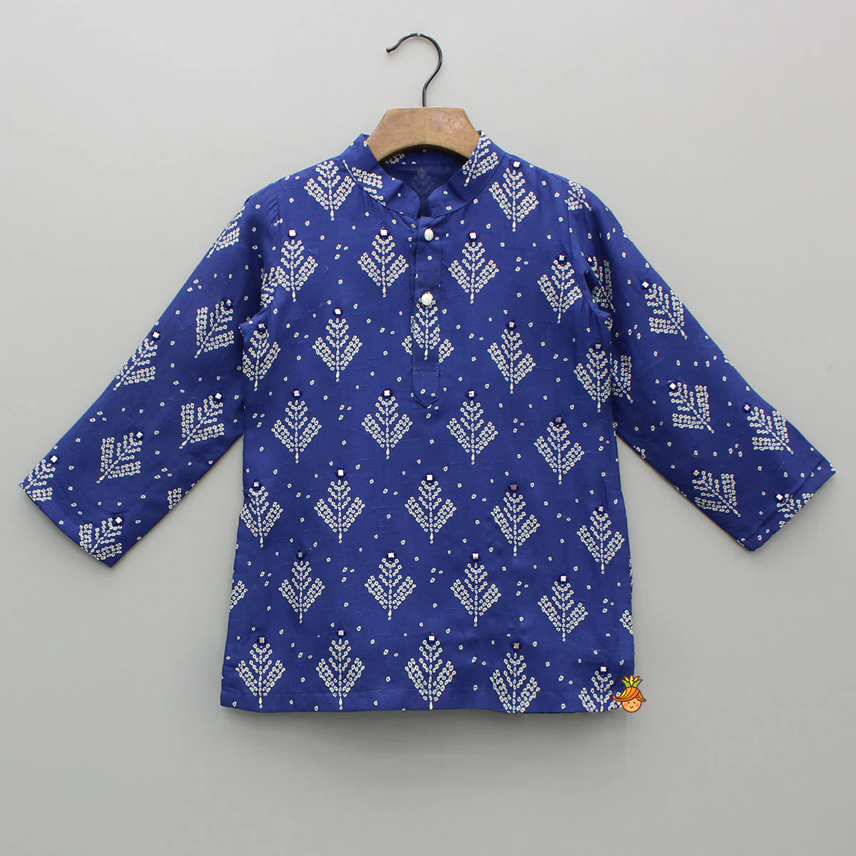 Printed Blue Kurta And Pyjama - Image 3
