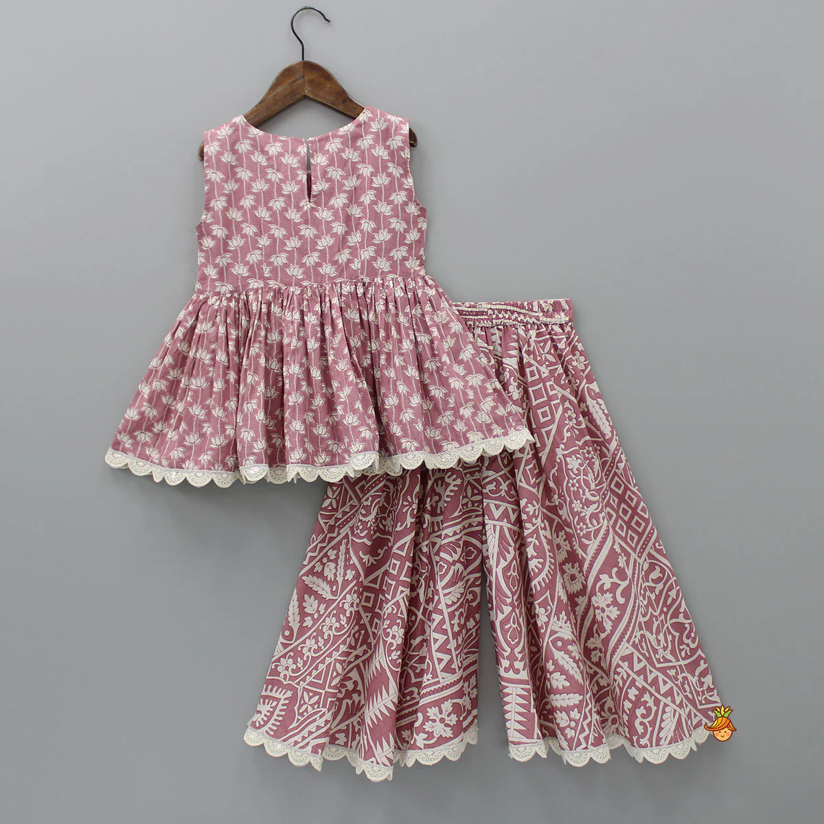 Printed Cotton Kurti And Flared Palazzo - Image 2