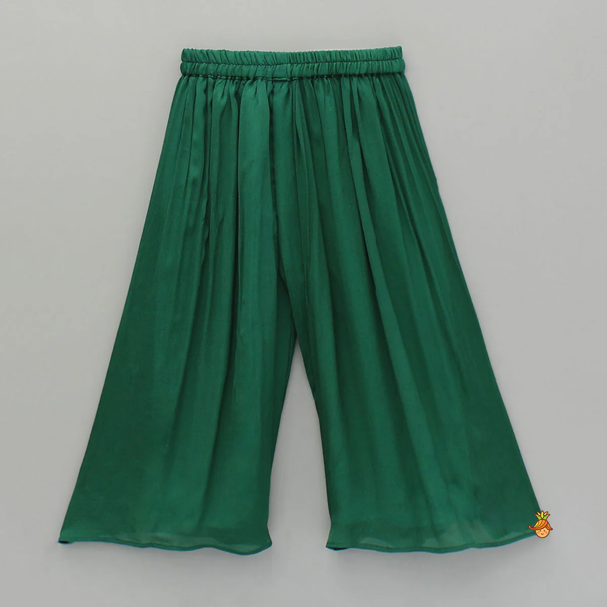 Printed Drape Top And Green Palazzo - Image 4