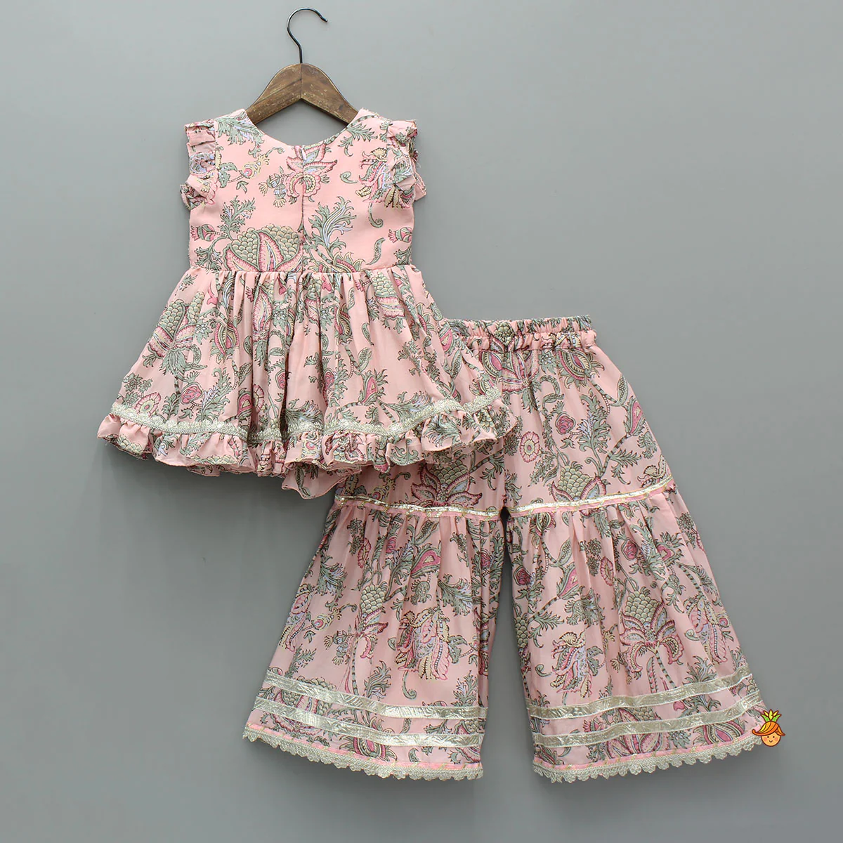 Printed Kurti With Sharara And Dupatta - Image 2