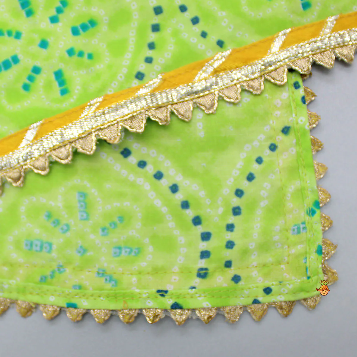 Printed Strappy Top And Layered Lehenga With Matching Dupatta - Image 6