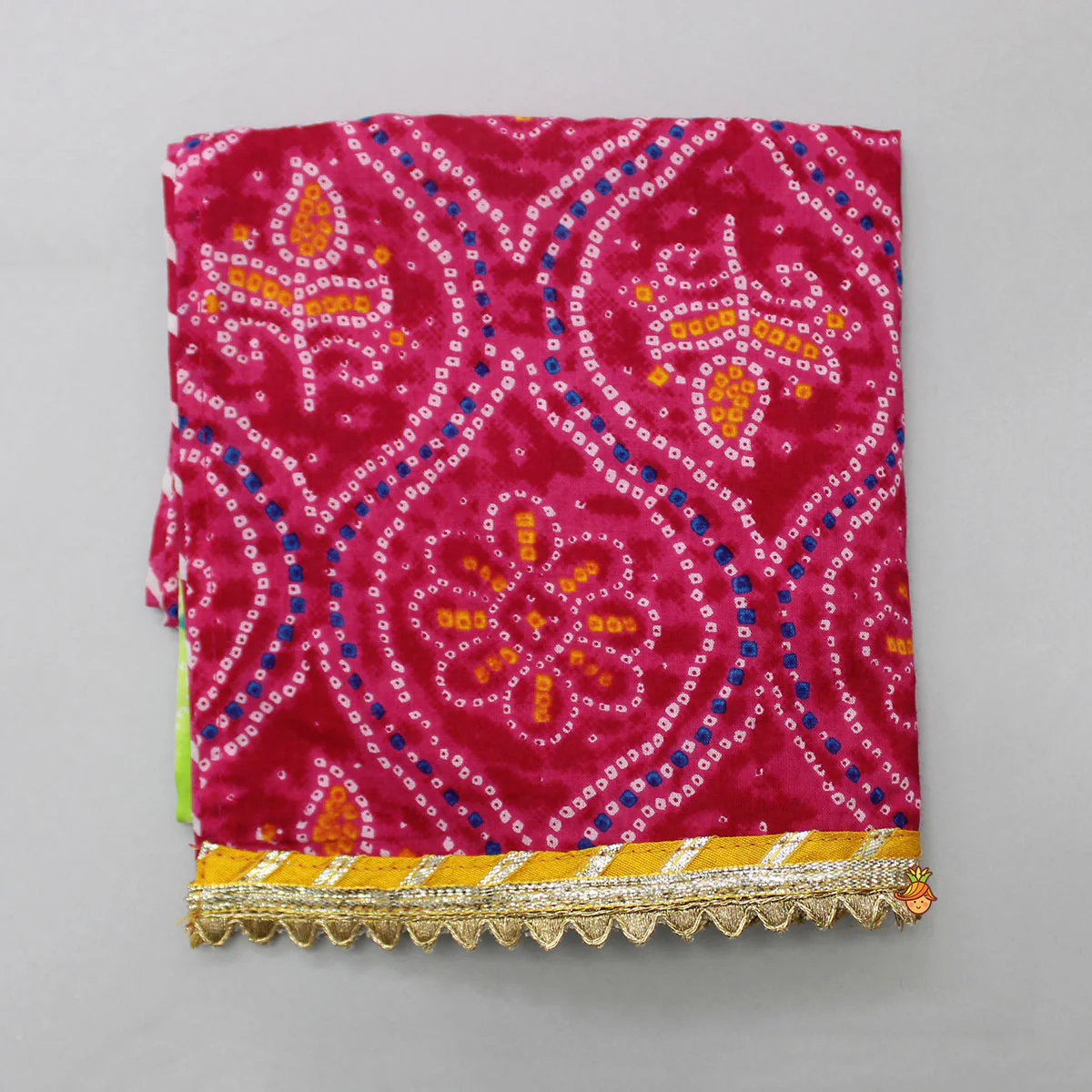 Printed Strappy Top And Layered Lehenga With Matching Dupatta - Image 8