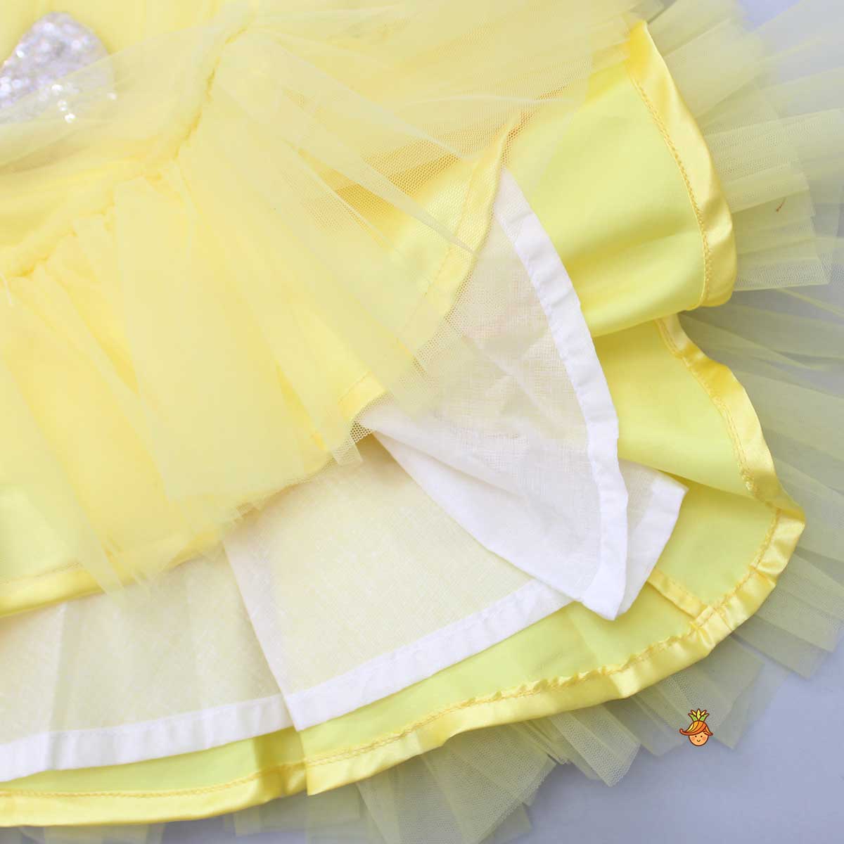 Puff Sleeves And Ruffle Hem Yellow Fancy Dress - Image 4