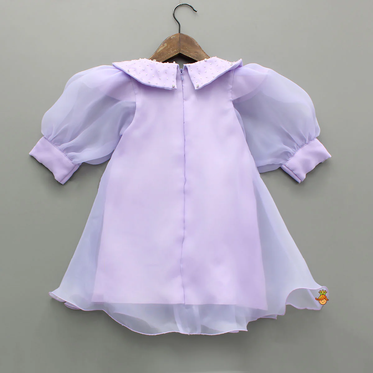 Puff Sleeves Organza Lavender Dress - Image 2
