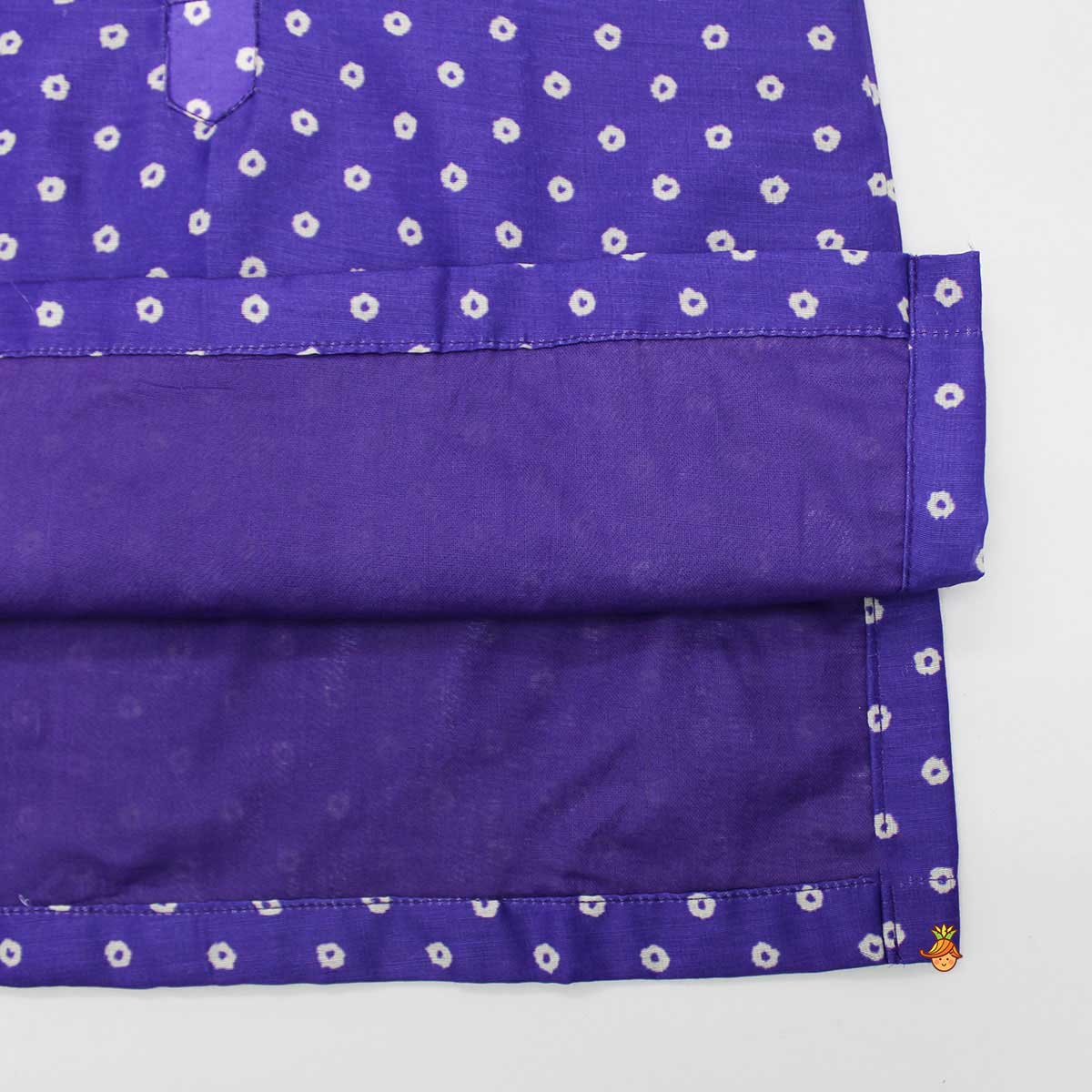 Purple Bandhani Printed Open Jacket And Kurta With Churidar - Image 7