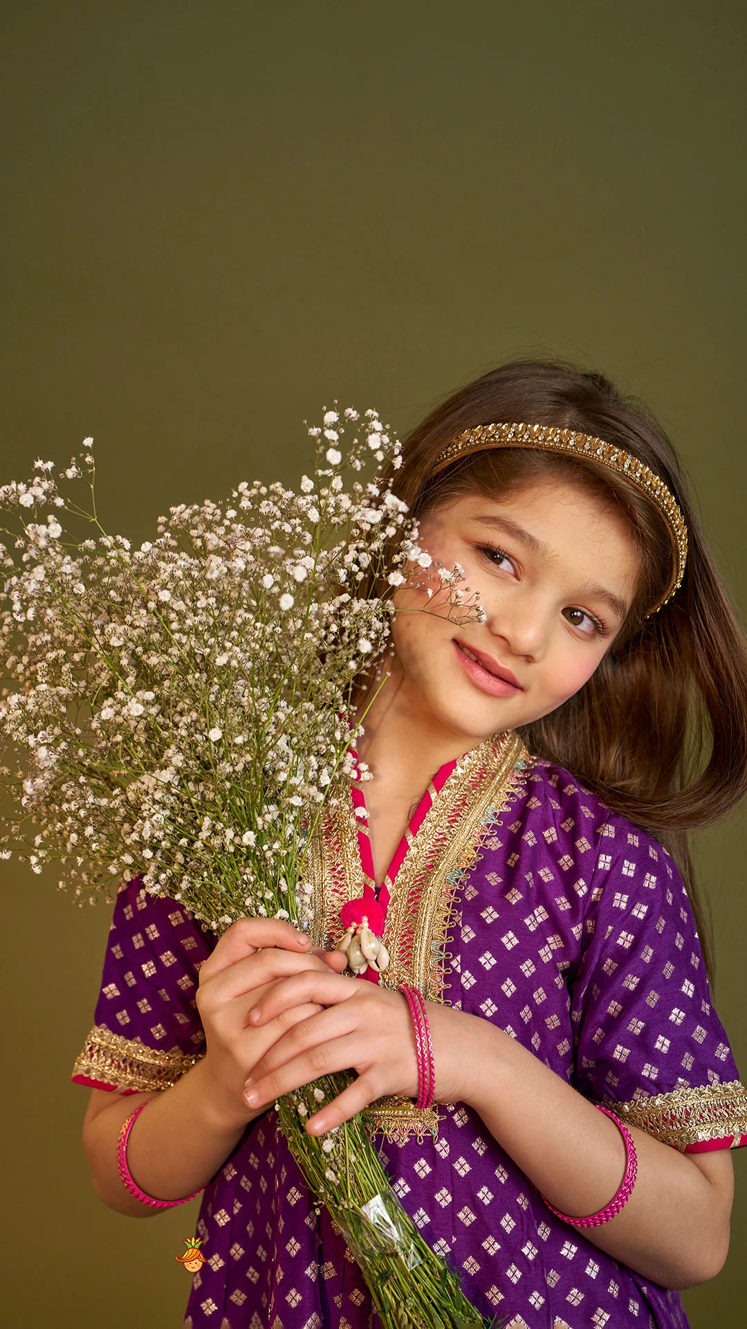 Purple Embellished Kurti And Salwar With Dupatta - Image 7