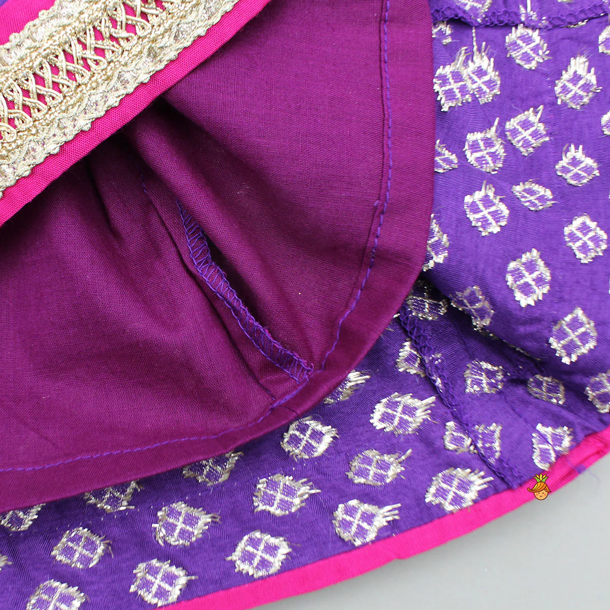Purple Embellished Kurti And Salwar With Dupatta - Image 9