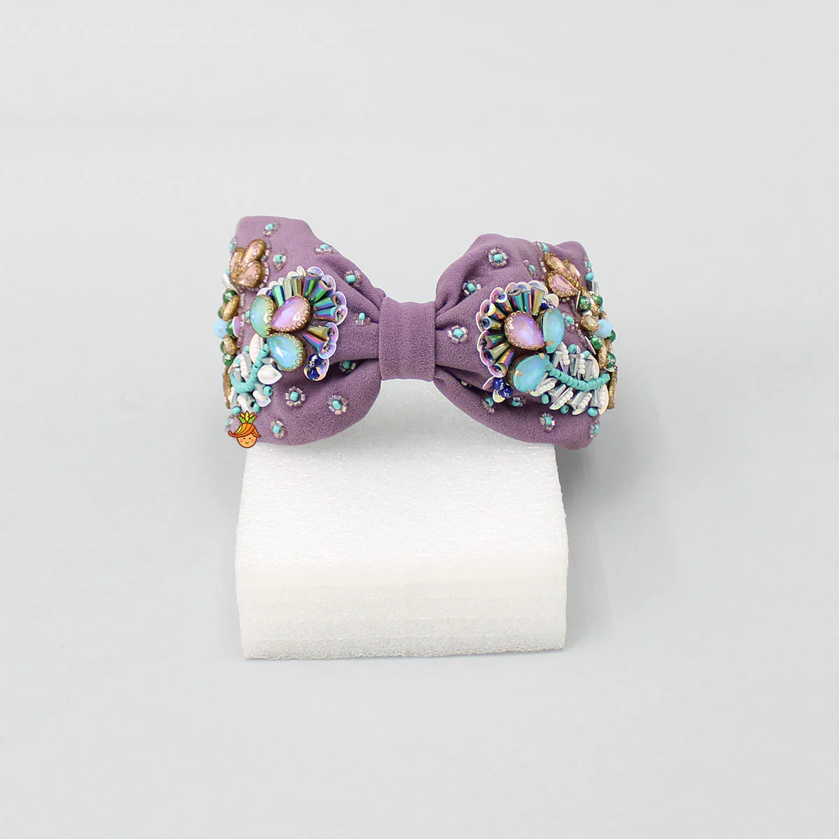Purple Hand Embroidered Hair Band - Image 2