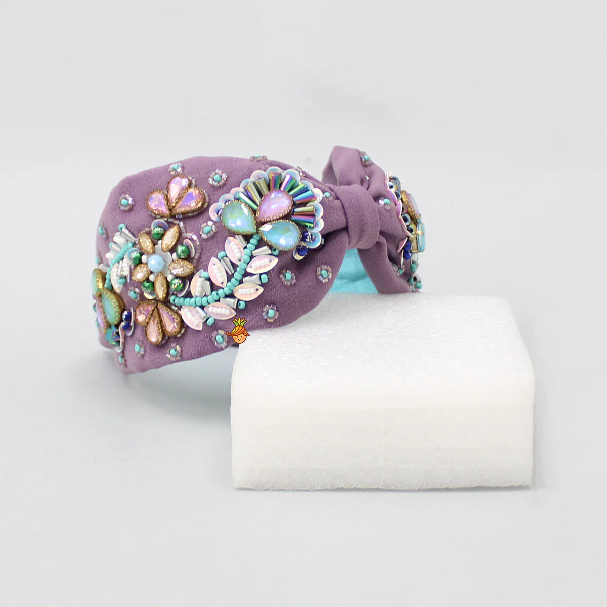 Purple Hand Embroidered Hair Band - Image 3