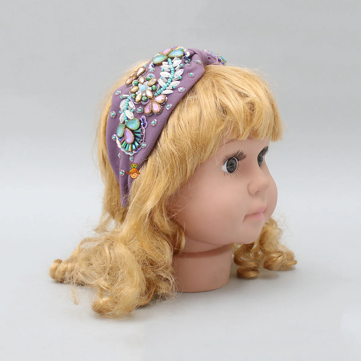 Purple Hand Embroidered Hair Band - Image 4
