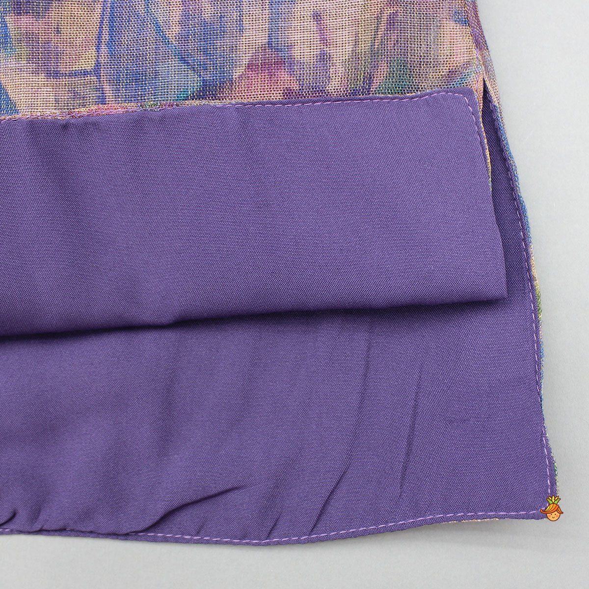 Purple Multicolour Printed Kurta With Embroidered Jacket And Pyjama - Image 7