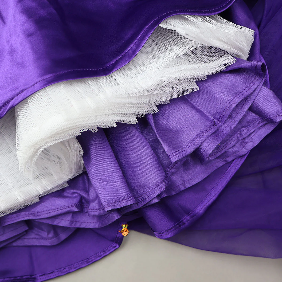 Purple One Shoulder High Low Dress With Matching Hair Clip And Detachable Bow - Image 6