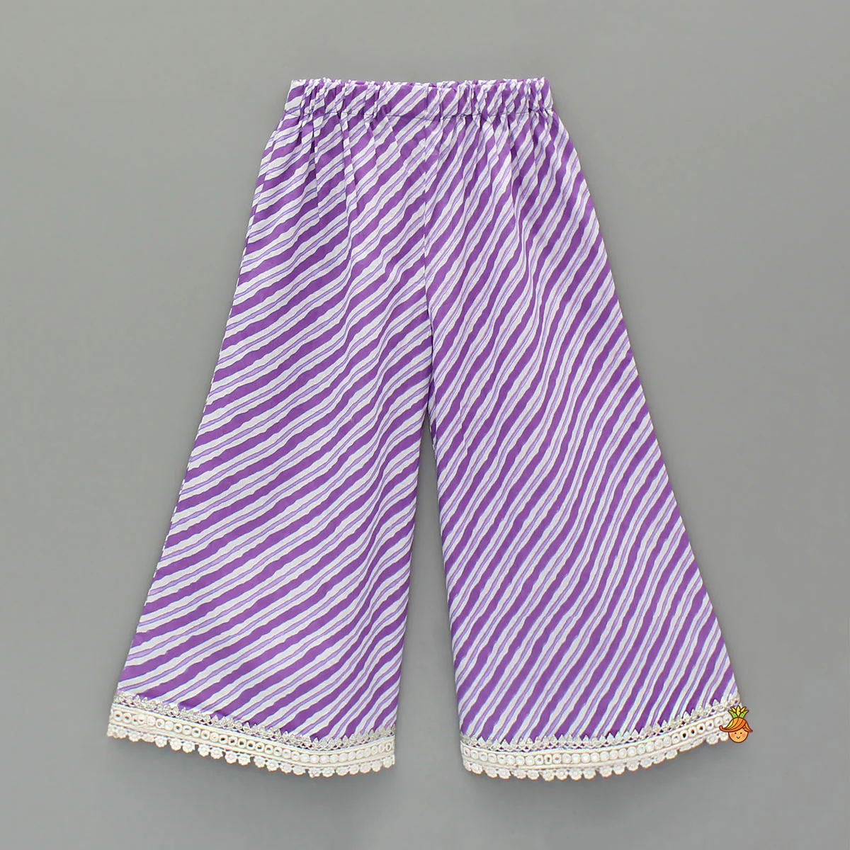 Purple Printed Kurti And Palazzo With Dupatta - Image 5