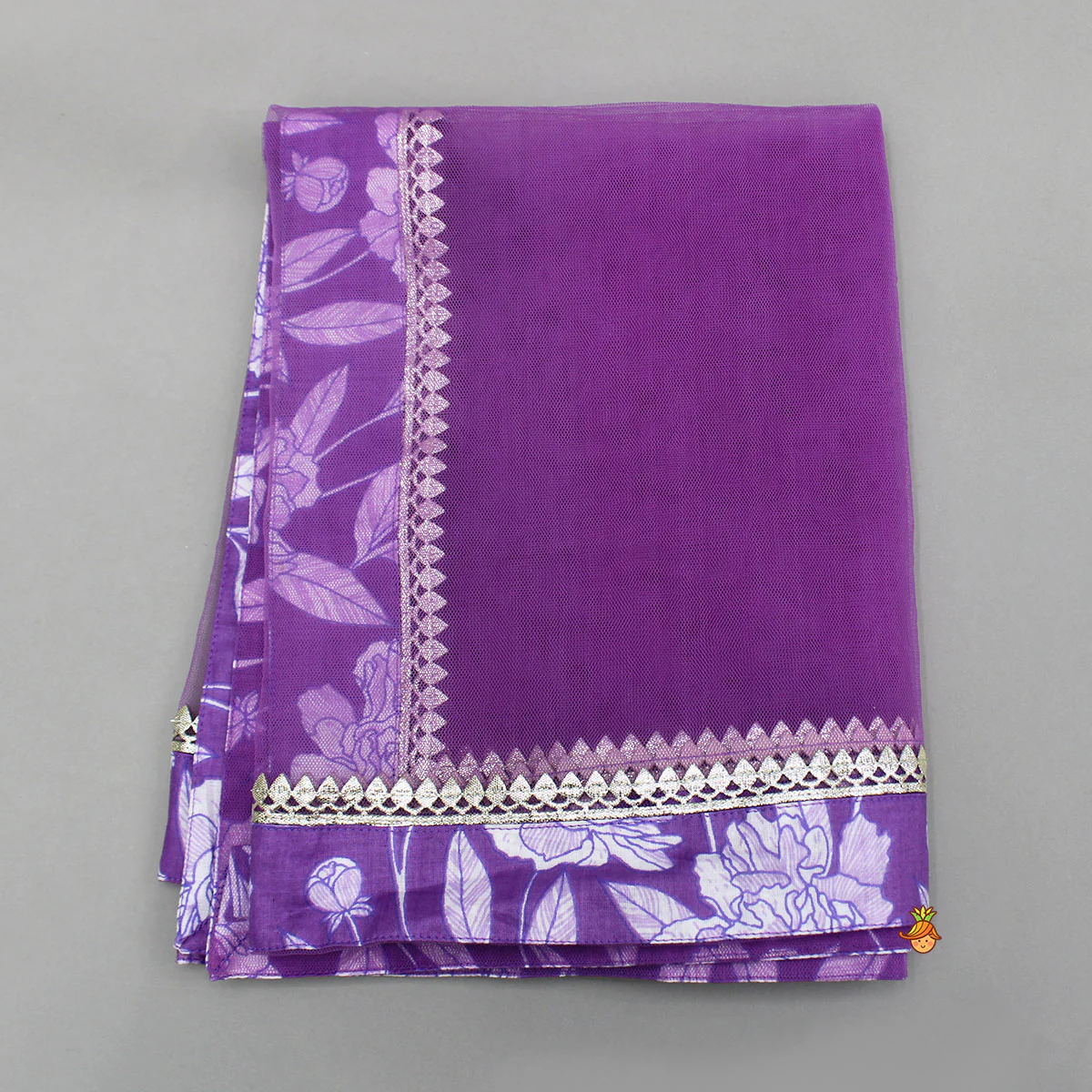 Purple Printed Kurti And Palazzo With Dupatta - Image 7