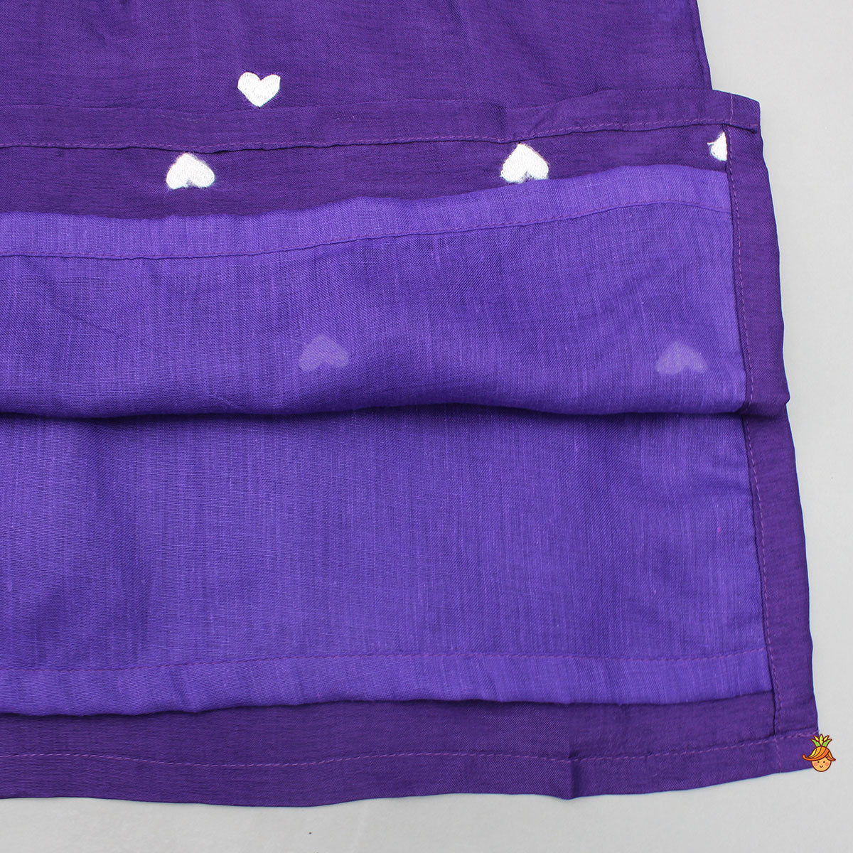 Purple Thread Embroidered Kurta With Off White Pyjama - Image 5