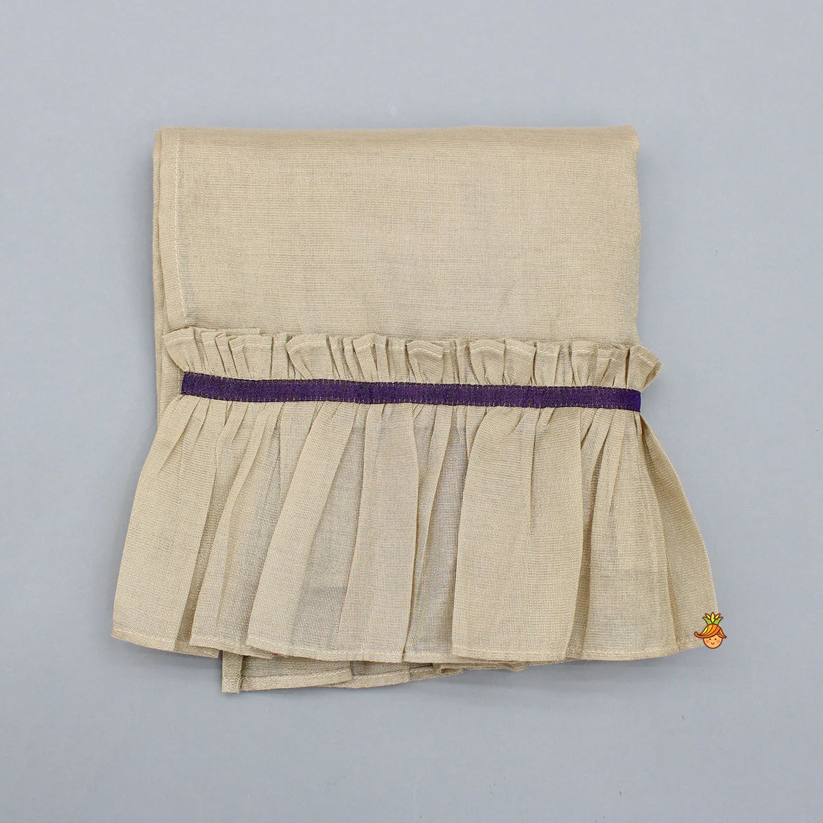 Purple Yoke-Embroidered Shimmery Top And Lehenga With Dupatta - Image 8