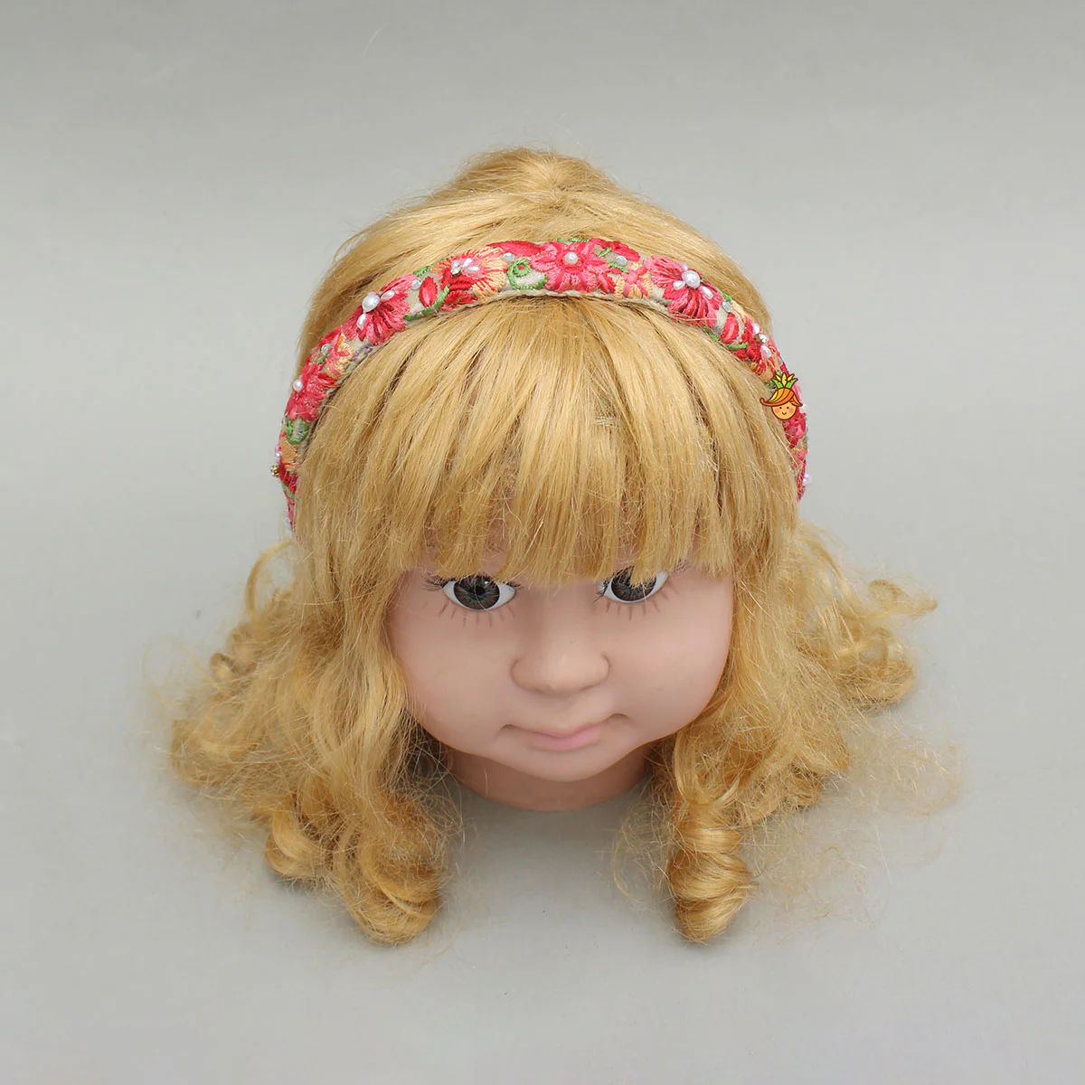 Red And Pink Floral Embroidery Hairband - Image 3