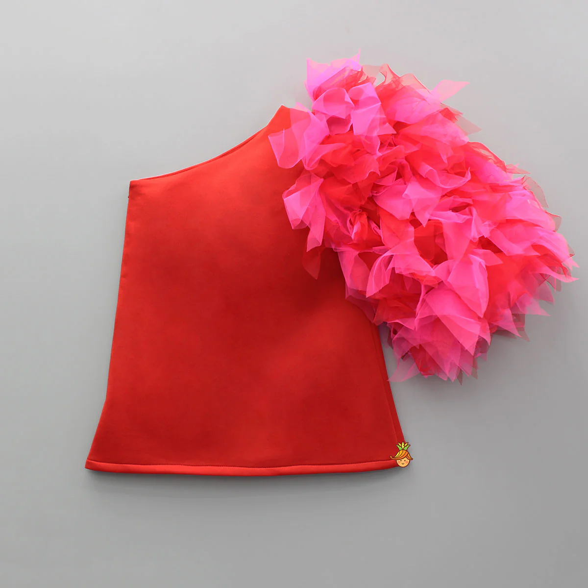 Red Embellished One Shoulder Dress - Image 2
