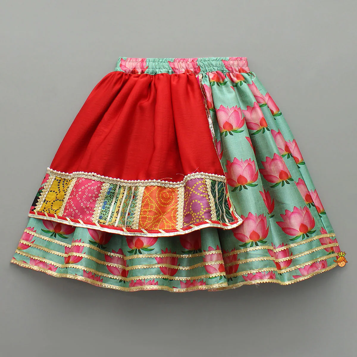 Red Embroidered Strappy Top With Lehenga And Dupatta - Image 5