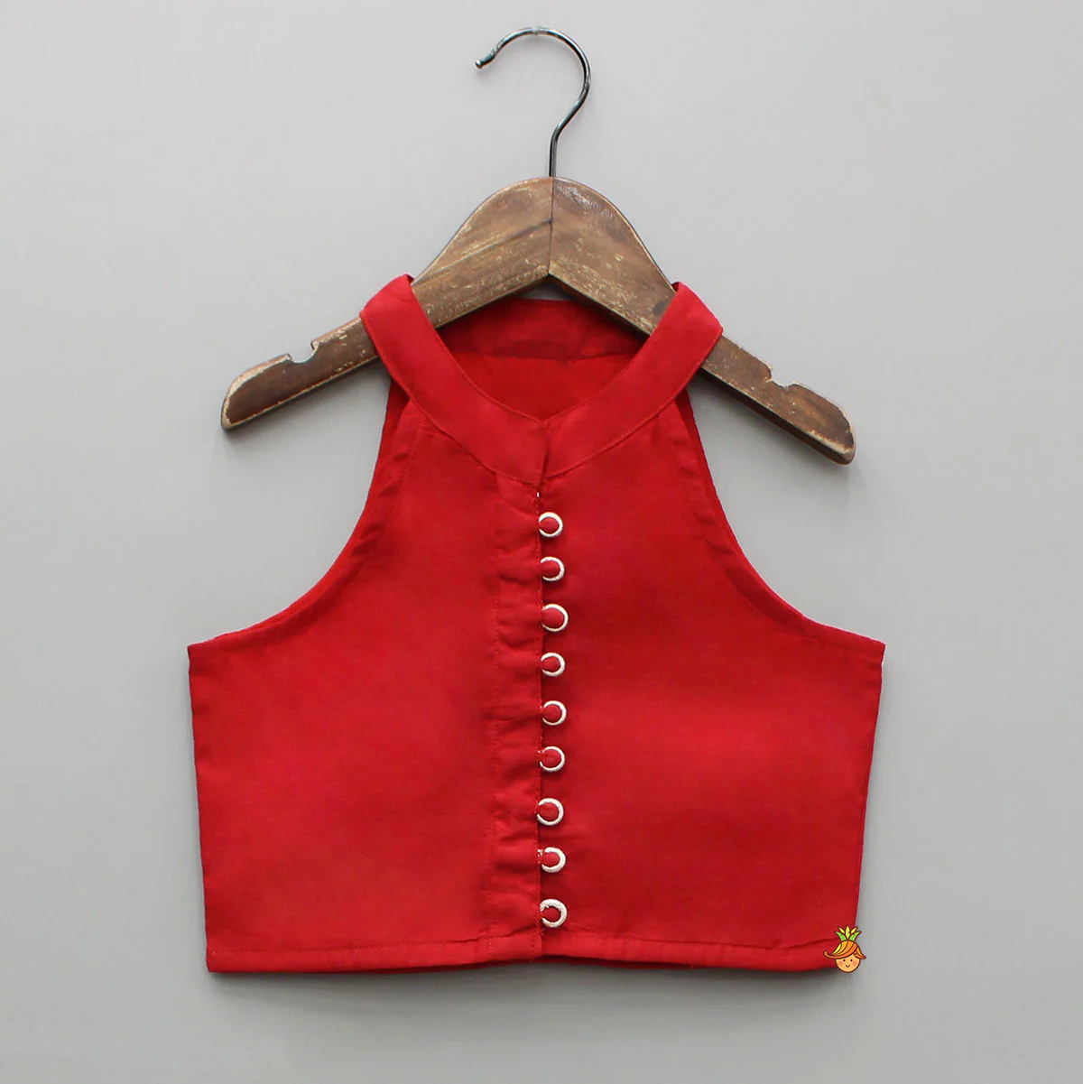 Red Halter Neck Top And Elephant Print Palazzo - Image 3