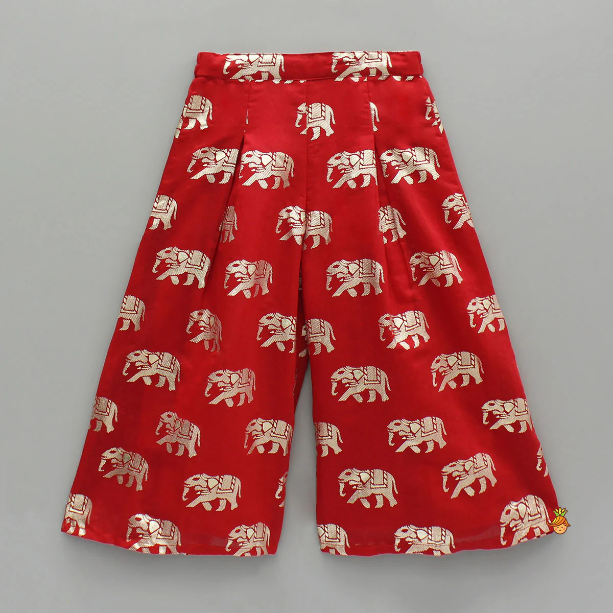 Red Halter Neck Top And Elephant Print Palazzo - Image 4