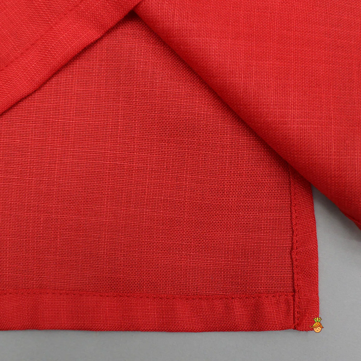 Red Kurta With Printed Multicolour Jacket And Pyjama - Image 7
