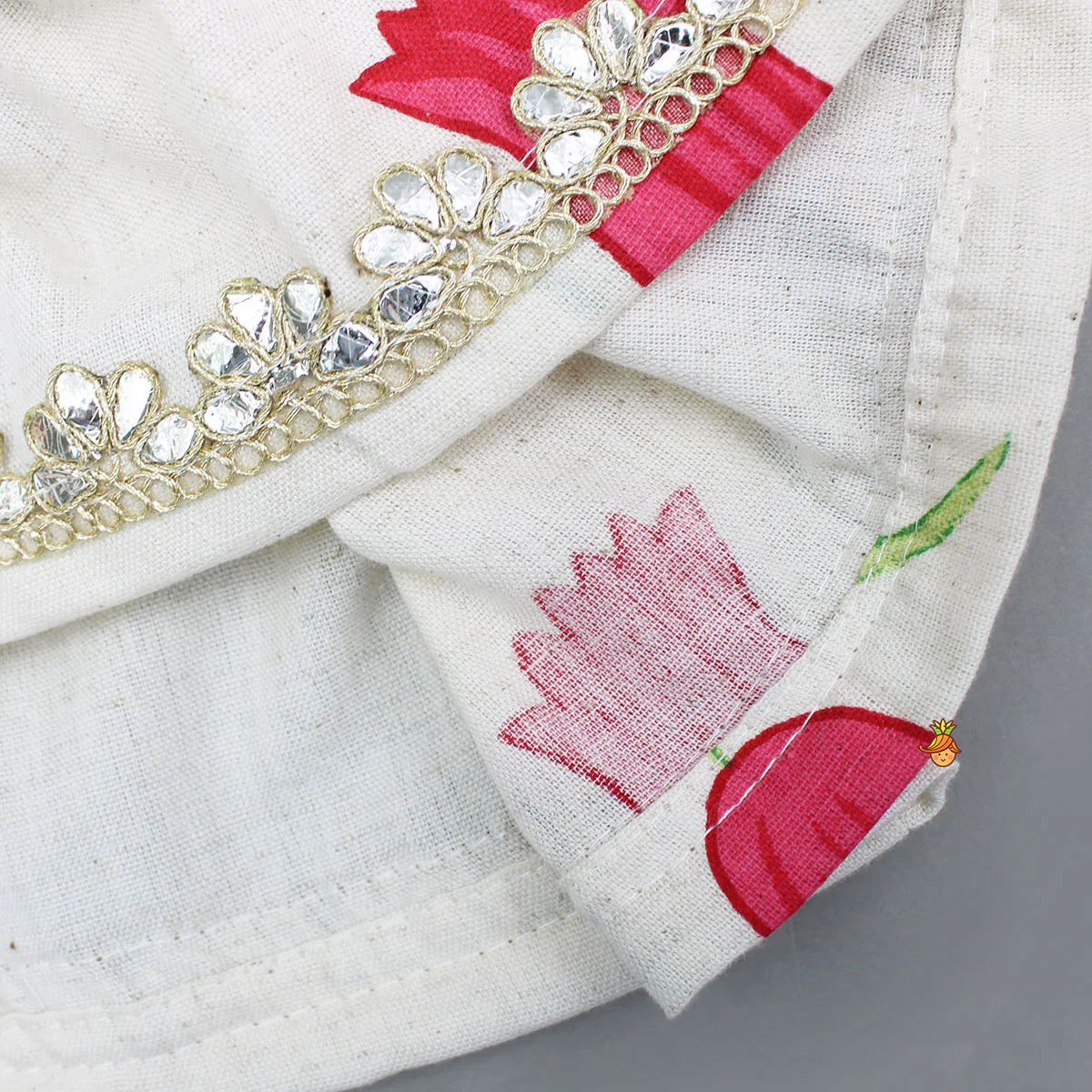 Red Tulip Printed Strappy Peplum Kurti With Printed Sharara And Red Dupatta - Image 6