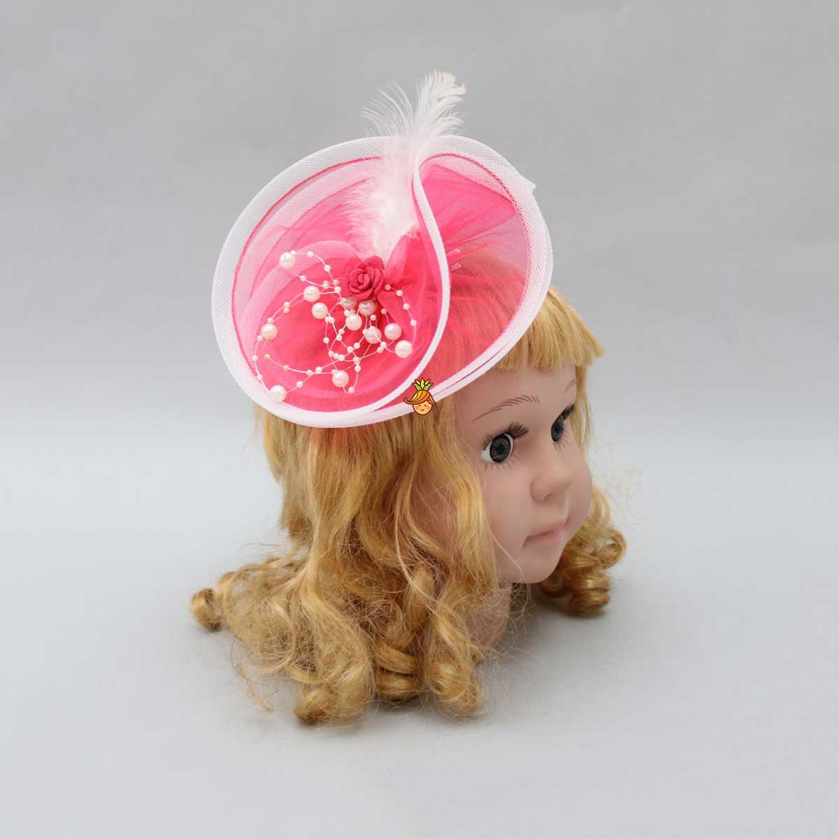 Rose Adorned Pink Alligator Hair Clip - Image 3