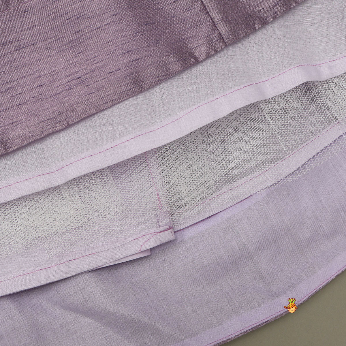 Round Neck Embroidered Top And Contrasting Lehenga - Image 6