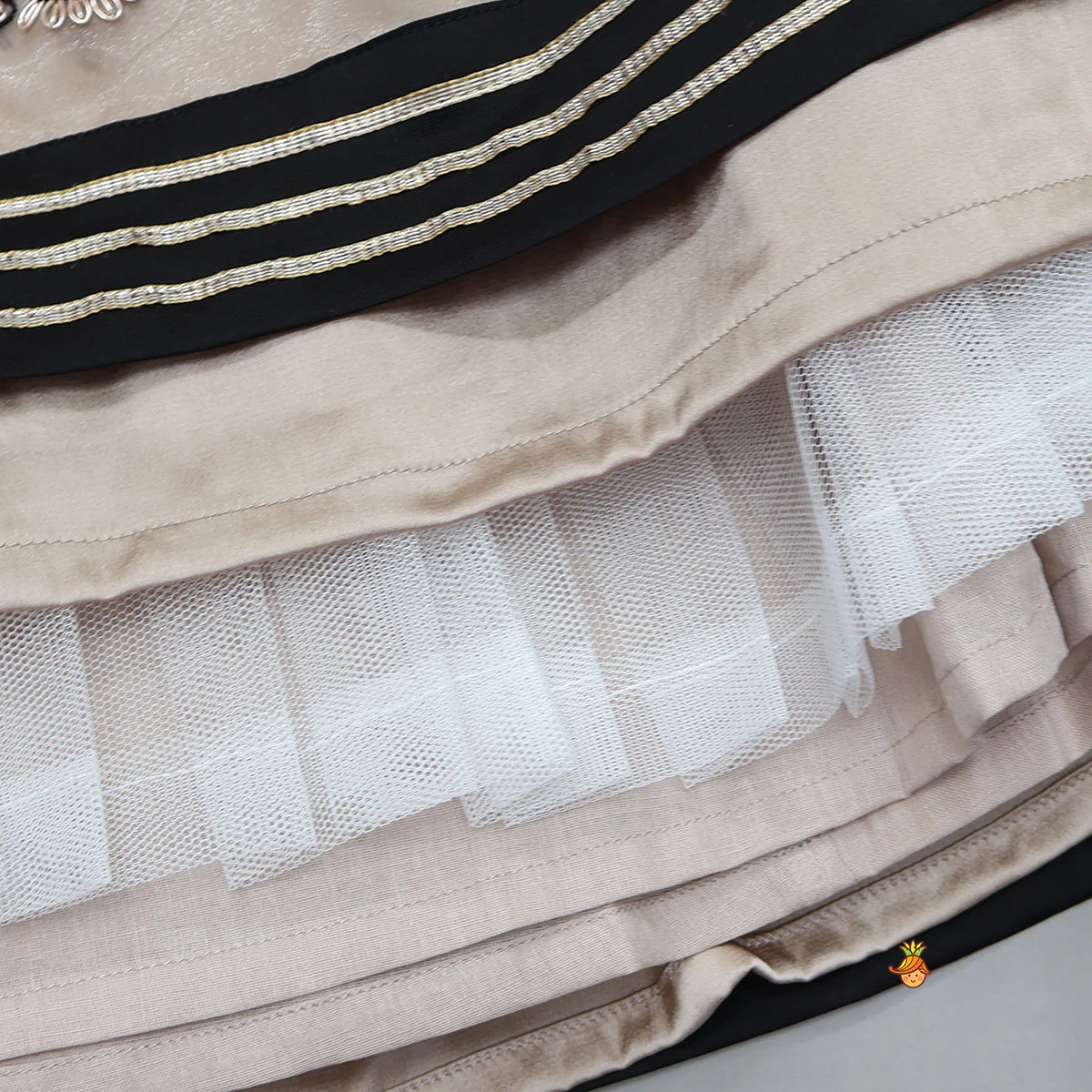 Round Neck Embroidered Crop Top And Lehenga With Organza Dupatta - Image 7