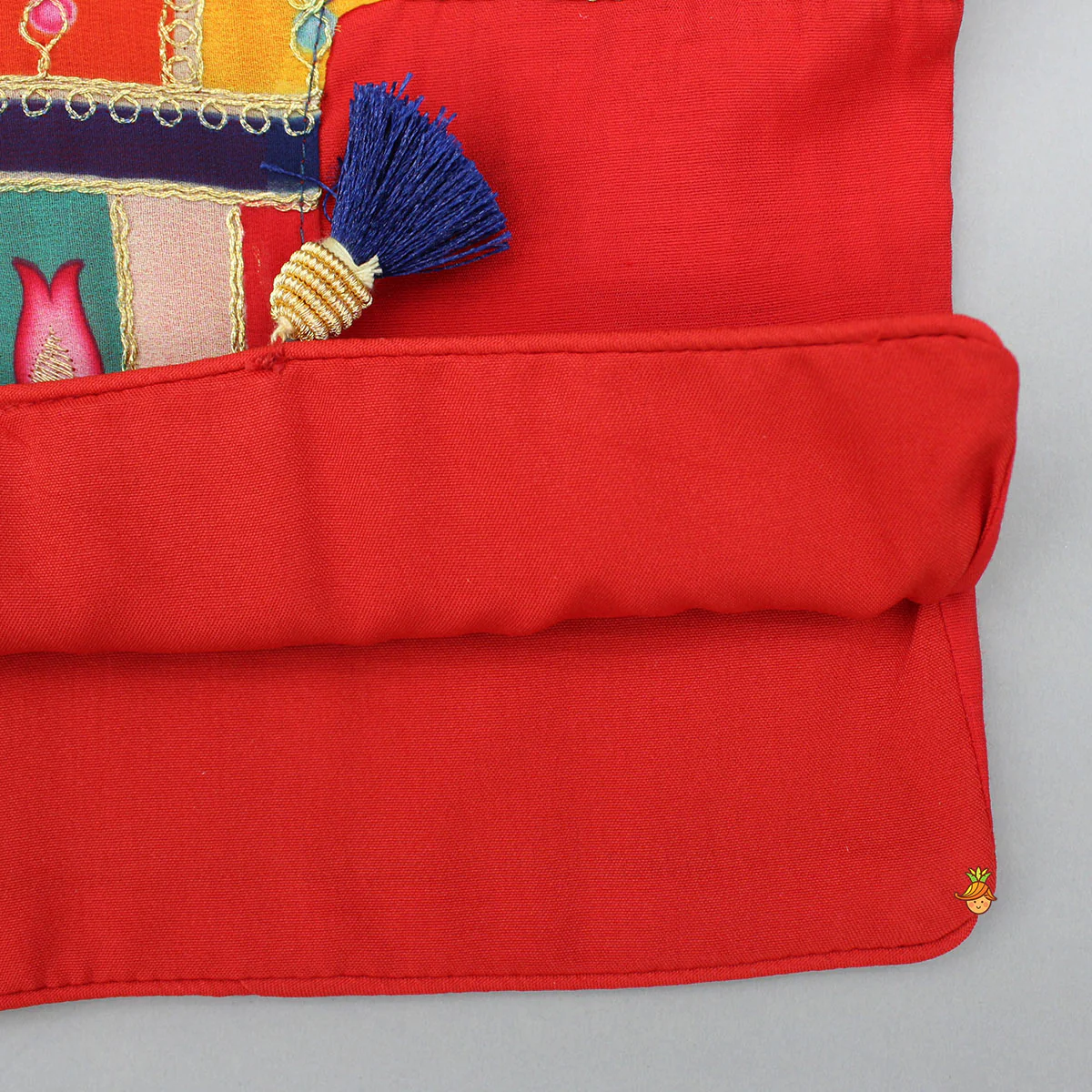 Fringed Hem Red Top And Lehenga With Matching Dupatta - Image 6
