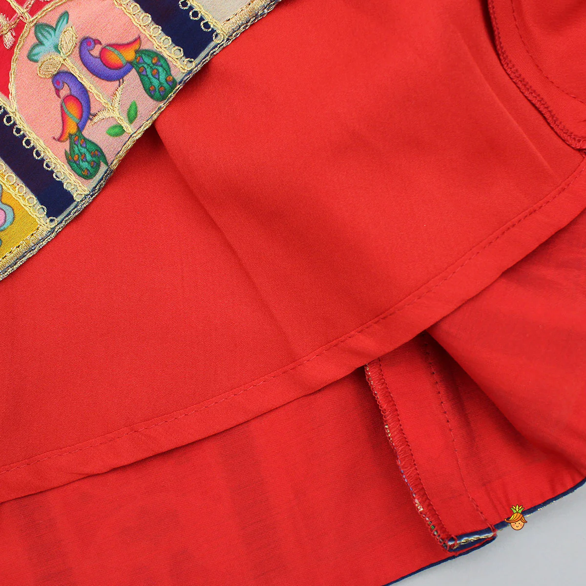 Fringed Hem Red Top And Lehenga With Matching Dupatta - Image 7