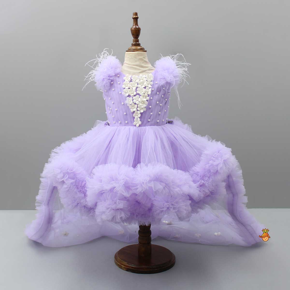 Ruffled Dress With Matching Bow And Swirled Bowie Headband - Image 3