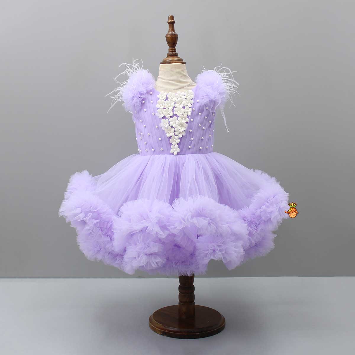 Ruffled Dress With Matching Bow And Swirled Bowie Headband - Image 4