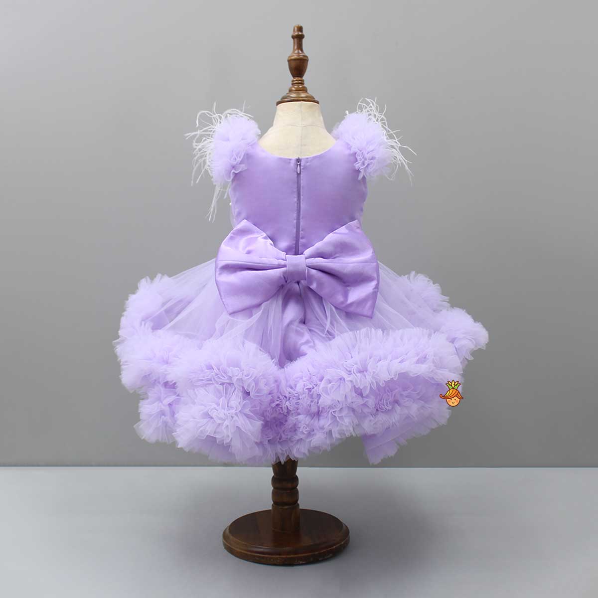 Ruffled Dress With Matching Bow And Swirled Bowie Headband - Image 5