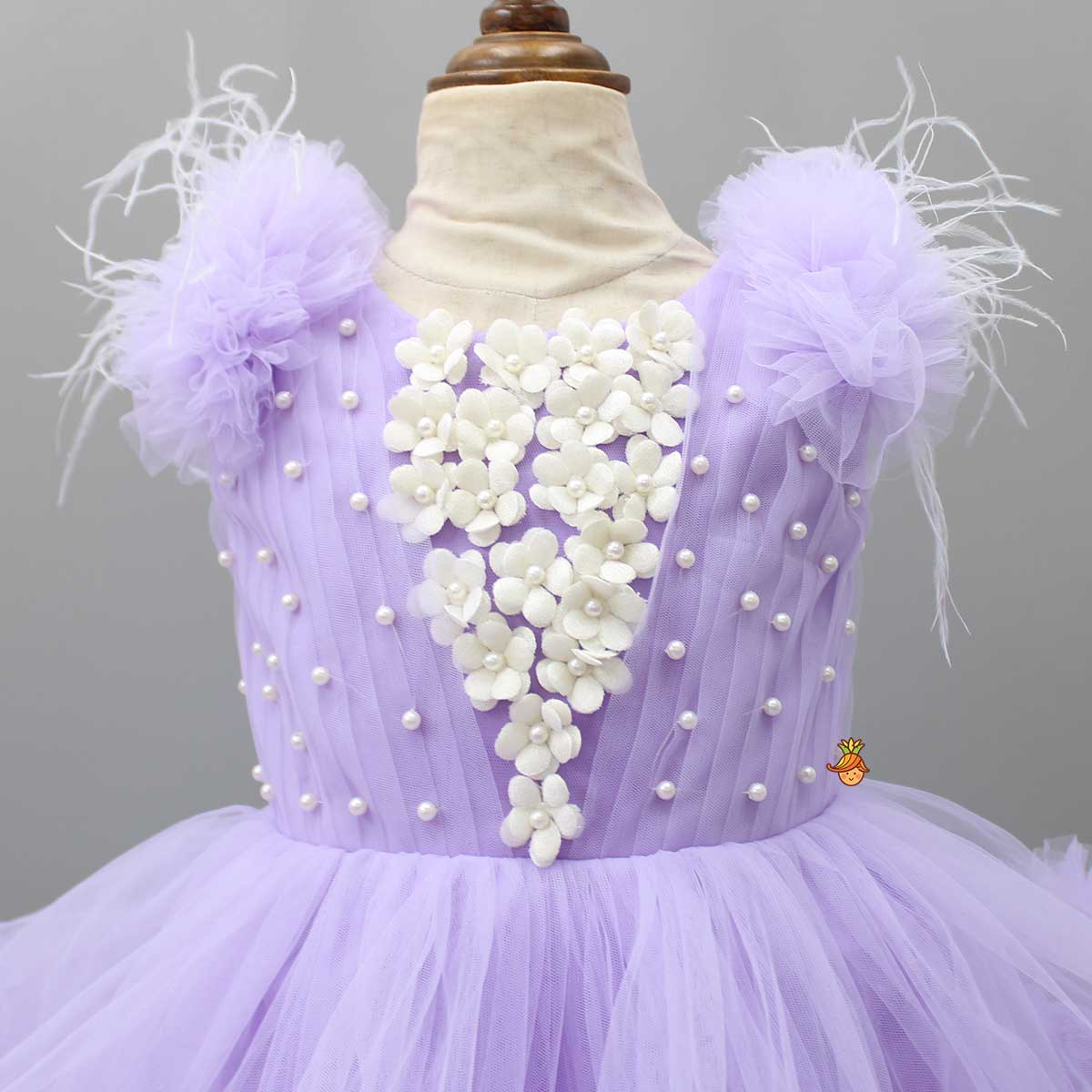 Ruffled Dress With Matching Bow And Swirled Bowie Headband - Image 6
