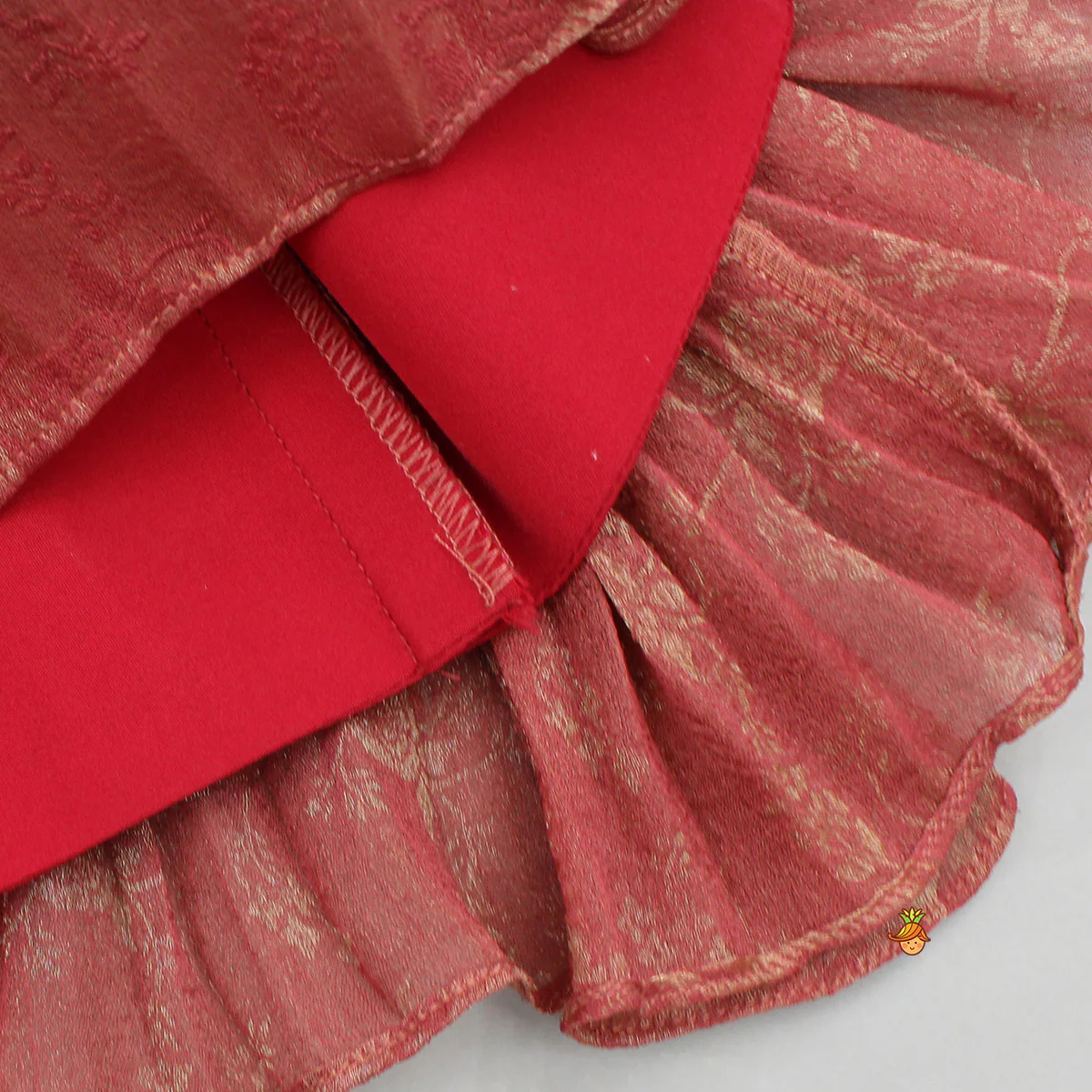 Rust Textured Kurta With Pleated Palazzo - Image 5