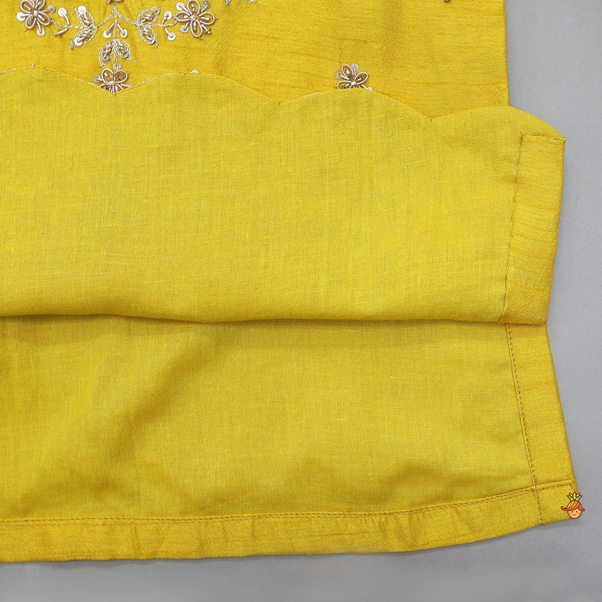 Scalloped Design Kurti And Shimmery Sharara With Matching Dupatta - Image 6