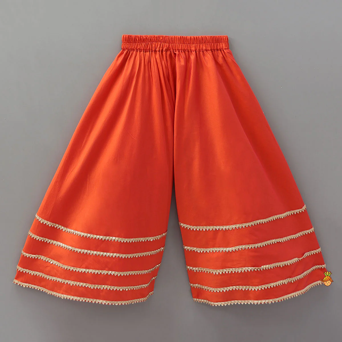 Scalloped Hem Kurti And Palazzo With Matching Dupatta - Image 5