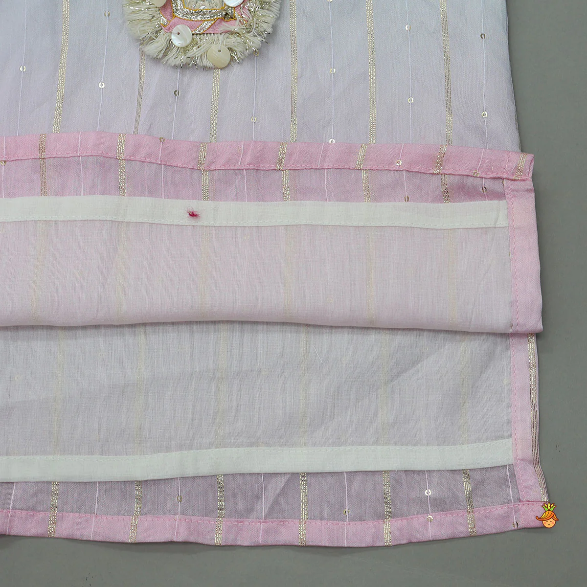 Sequin And Lace Detailed Ombre Kurta With Pyjama - Image 5