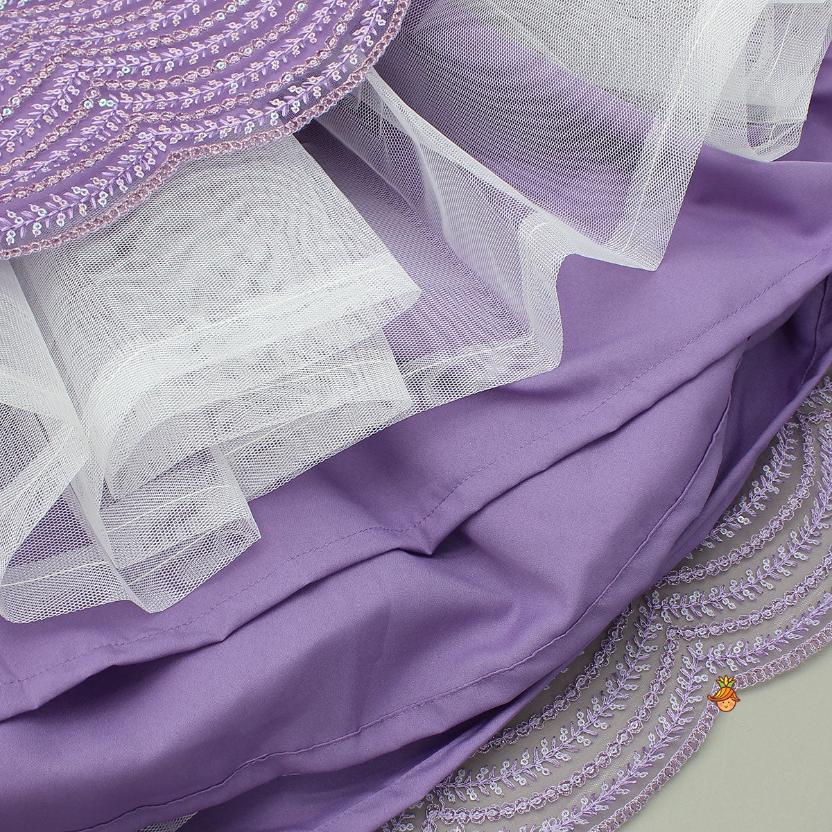 Sequin-Embroidered Glittery Top And Lehenga - Image 6