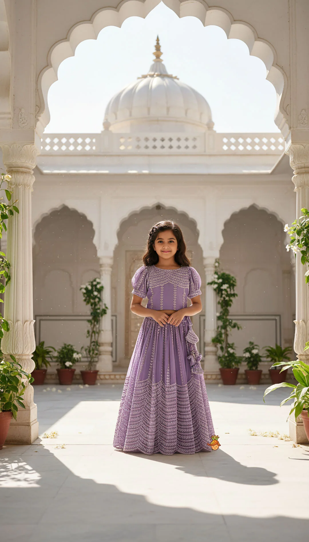 Sequin-Embroidered Glittery Top And Lehenga - Image 7