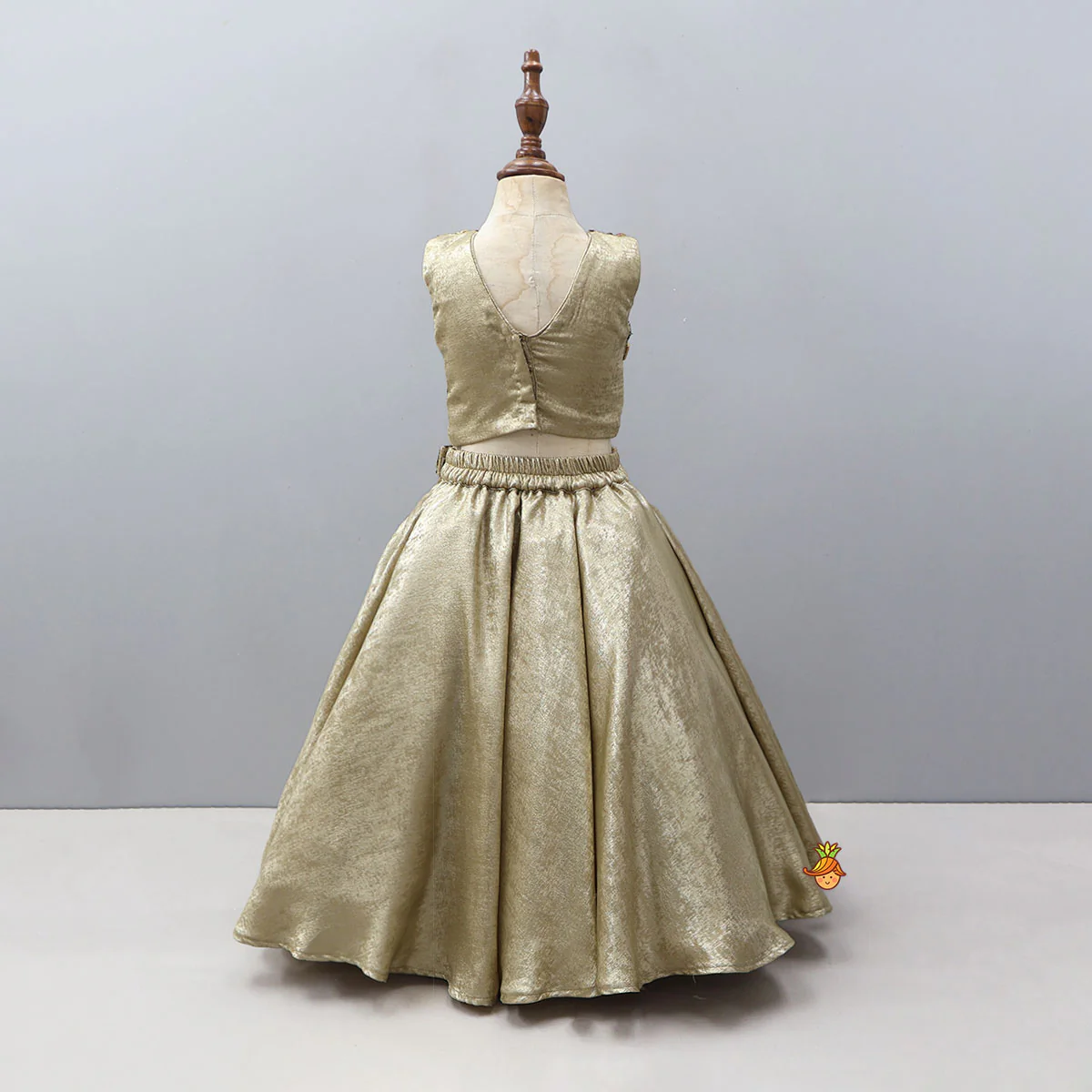 Sequin-Embroidered Sheen Crop Top And Lehenga With Coordinated Dupatta - Image 2