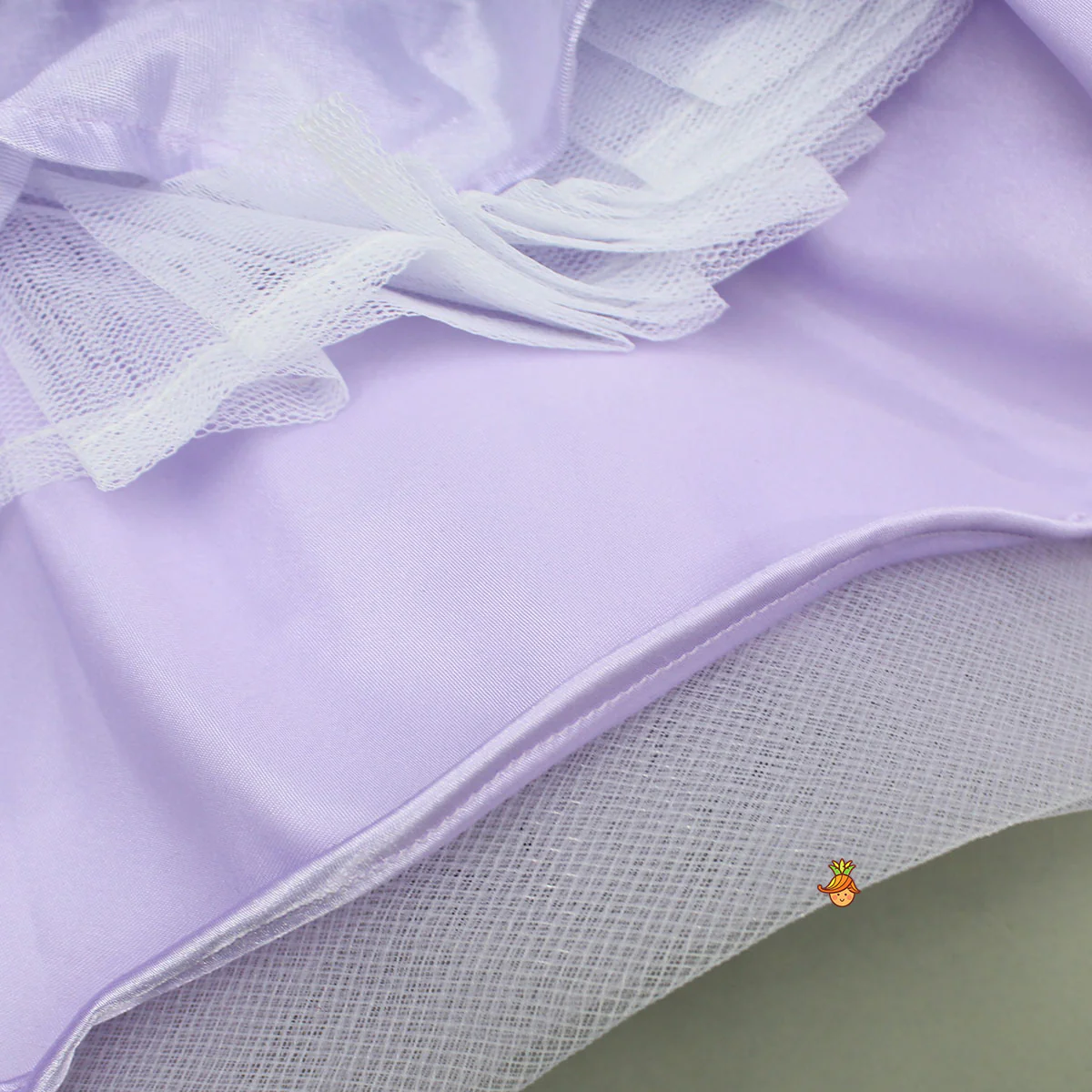 Sequined Ruffled Lavender Dress With Bows And Matching Swirled Bow Hairclip - Image 5